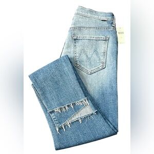 MOTHER Stunner Zip Ankle Step Fray, Size 27, NWT Anthropologie